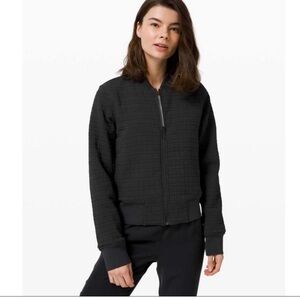 Lululemon Black Reversible Serene Travel Lightweight Bomber Jacket Size 6